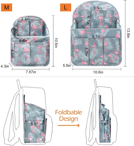 Miniatura 4 de Surblue Organizador de mochila con forro de inserción para colgar mochila de viaje y bolsillo de inserción, divisor de alta capacidad, organizador