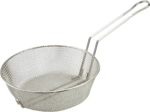 Miniatura 3 de Winco Cesta culinaria, 8 pulgadas de diámetro, malla gruesa, mediana, níquel