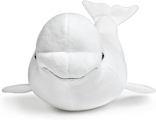 Juguete de peluche de ballena beluga blanca de simulación – Juguete largo realista de delphinapterus leucas muñeca ballena juguetes de peluche súper