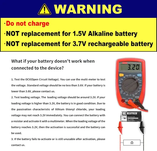 Miniatura 3 de Paquete de 100 baterías de litio EEMB ER14250 1/2AA 3.6V Li-SOCL2 batería no recargable XL-050F SB-AA02 LS14250 TL-5902 TL-2150 para medidor