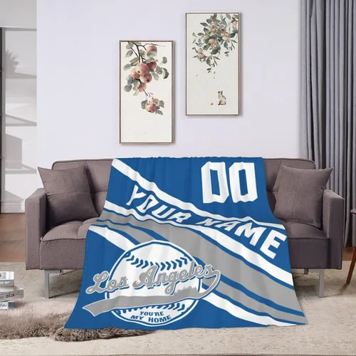 Miniatura 11 de Wream Manta personalizada para fanáticos de la cama, regalo de béisbol con nombre y número de ciudad de béisbol, manta de forro polar de invierno