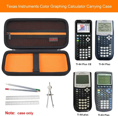 Miniatura 2 de Elonbo Funda de transporte para calculadora gráfica a color Texas Instruments TI-84 Plus CE/TI-84 Plus/TI-83 Plus/TI-83 Plus CE, bolsillo de malla
