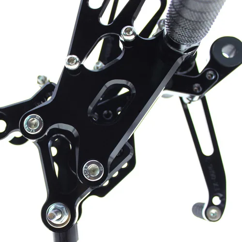 Miniatura 4 de Reposapiés de motocicleta ajustable de aluminio para Yamaha YZF R6 2006 2007 2008 2009 2010 2011 2012 2013 2014 (negro)