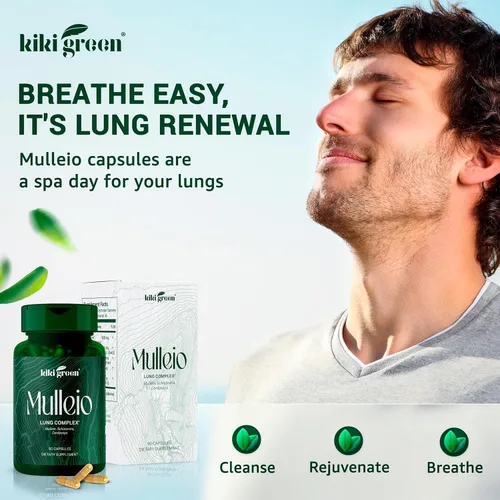 Miniatura 2 de KIKI Green Mulleio Cápsulas de salud pulmonar: suplemento de hierbas veganas para limpieza, mejor función, apoyo respiratorio - gordolobo
