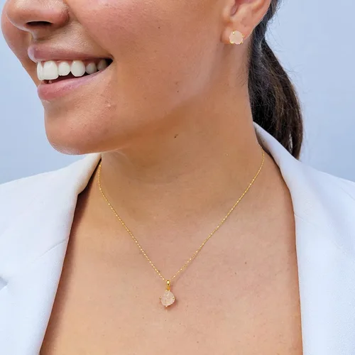 Miniatura 28 de Aretes de piedra preciosa natural en bruto con oro amarillo sobre plata de ley 925, 6 a 0.276 in, regalo de piedra de nacimiento de calidad genuina
