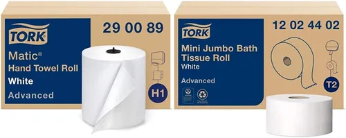 Miniatura 21 de Tork Rollo de toallas de mano blanca H80, Premium, 6 rollos, 8030630 Blanco