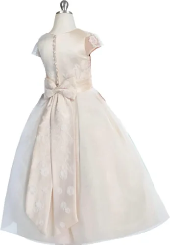 Miniatura 2 de Vestidos de niña de las flores de la boda de los niños apliques de tul con lazo