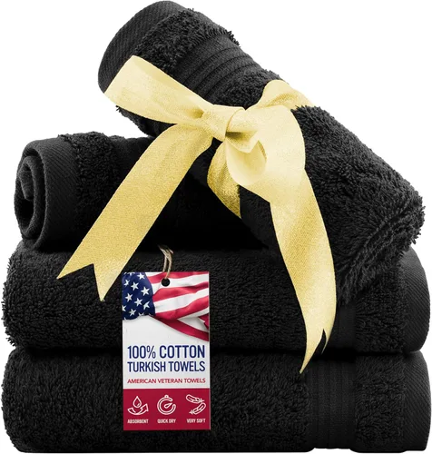 Miniatura 30 de Toalla American Veteran, Juego de Toallas de Mano para Baño de 4, 100% Conjunto de Toallas de Mano Turcas de Algodón, Toallas de Mano Suave