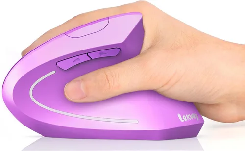 Miniatura 11 de Lekvey Ratón ergonómico, ratón vertical inalámbrico, ratón recargable óptico 2.4G para túnel carpiano: 800/1200/1600 DPI, 6 botones, para laptop