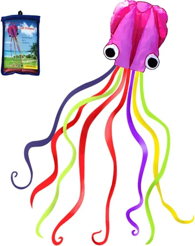 Miniatura 11 de Hengda Kite Soft Octopus Kite Series, Beautiful Kite with Long Colorful Tail for Kids and Adults, Easy to Fly Beach Kites, Excellent Outdoor