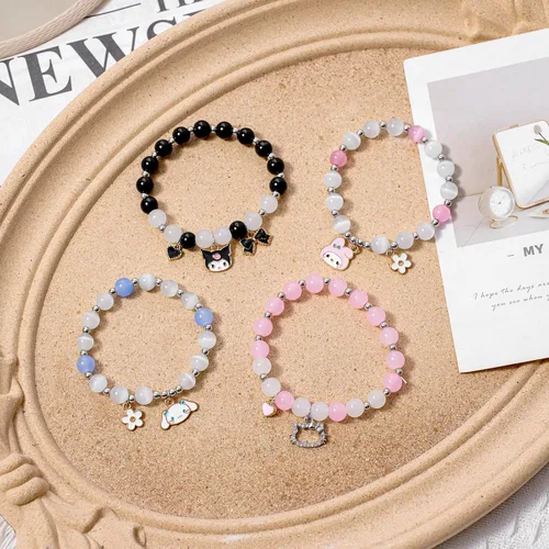 Miniatura 3 de ANZWTLOYY Juego de pulseras kawaii, pulseras de amistad, lindas pulseras elásticas con cuentas de dibujos animados para niñas y mujeres