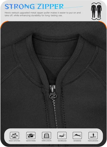 Miniatura 5 de Hevto - Traje de neopreno para niños para niños, niñas, niños pequeños y adolescentes, 3/2mm de neopreno, traje de baño corto completo con K3-0.118