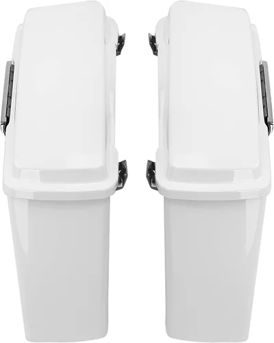 Miniatura 4 de Alforjas rígidas con soportes de conversión cromados para Harley Davidson 1984-2017 Softail Modelos FLST FLSTC FLSTF FLSTN FLSTS modelos Blanco