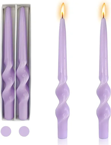 Miniatura 47 de Pink Candlesticks - Juego de 2 velas cónicas en espiral, sin perfume, de 10 pulgadas de largo, velas cónicas sin perfume para decoración del hogar