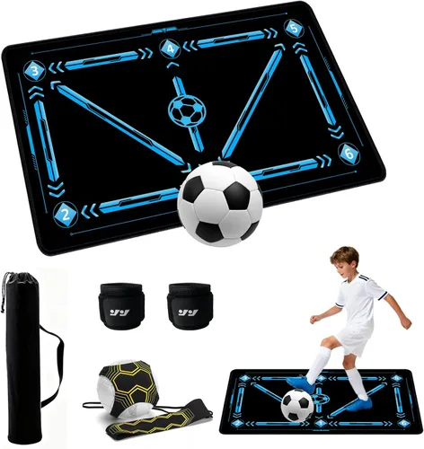 Equipo de entrenamiento de fútbol, tapete de entrenamiento de fútbol de 35 x 24 pulgadas, tapete de entrenamiento de pasos de fútbol para juego de