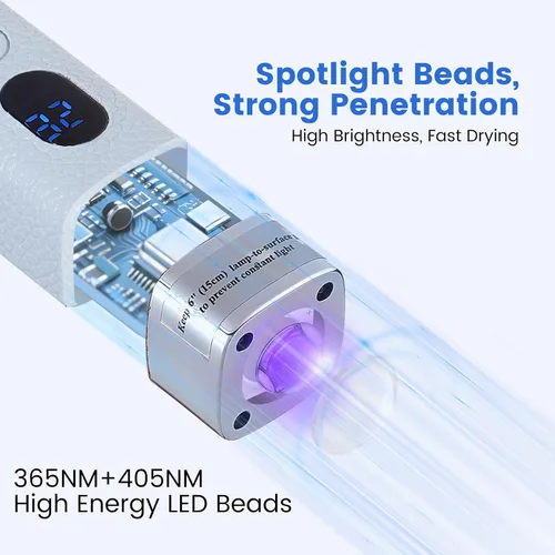 Miniatura 5 de Quaferen Mini luz UV de mano para uñas de gel con soporte, lámpara de uñas recargable de curación flash con sensor automático, imán de ojo de gato