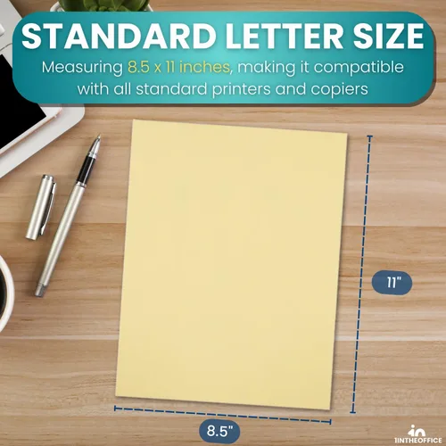 Miniatura 4 de 1InTheOffice Papel de copia amarillo, papel de copia de color amarillo, papel de impresora tamaño carta de 8.5 x 11 pulgadas, densidad de 20 libras
