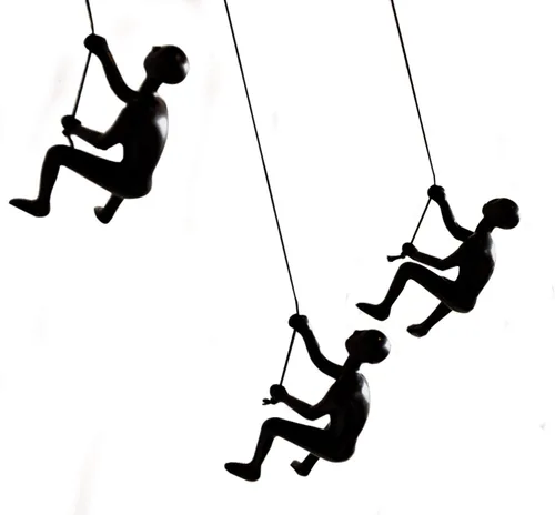 Miniatura 10 de Climbing Man Wall Art Para decoración del hogar con cuerda de cuero de 30 pulgadas Estatuas y esculturas de poliresina con accesorios para colgar