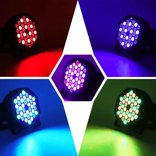 Miniatura 6 de U`King Paquete de 20 luces LED RGB de 36 LED, 7 canales de luces de fiesta de DJ con control remoto y controlador DMX activadas por sonido