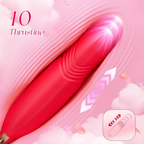Miniatura 4 de Vibrador de clítoris rosa para adultos, consolador sexual de silicona de 20 modos para placer, vibrador de empuje de punto G con movimiento