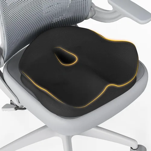 Cojín de Asiento, X Grande para Silla de Oficina para Alivio del Dolor de Ciática, Almohadillas de Espuma Viscoelástica Ergonómicas para Coche,