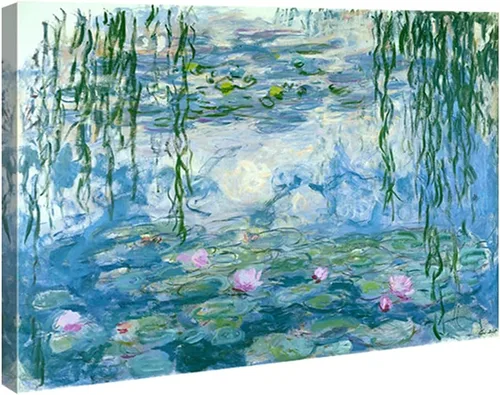Miniatura 15 de Wieco Art Lienzo enmarcado para pared, impresión de nenúfares de Claude Monet, pinturas de reproducción, lienzo moderno, arte de pared
