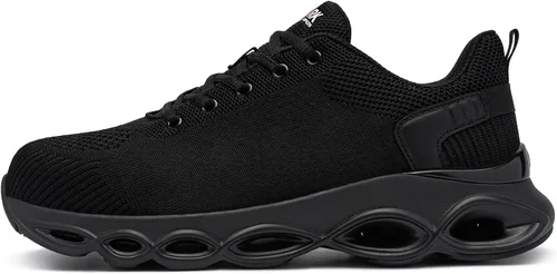 Miniatura 7 de LARNMERN Zapatos de punta de acero para hombres y mujeres, ligeros, cómodos, Snkeakers, transpirables, zapatos de trabajo indestructibles