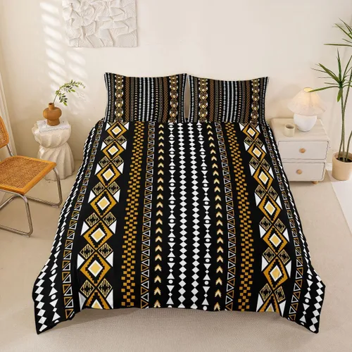 Miniatura 29 de Erosebridal Bohemian Duvet Cover Twin Country Southwestern Comforter Cover for Kids Teens Boho Aztec Arrows Diamond Bedding Set Black Gray Geometric