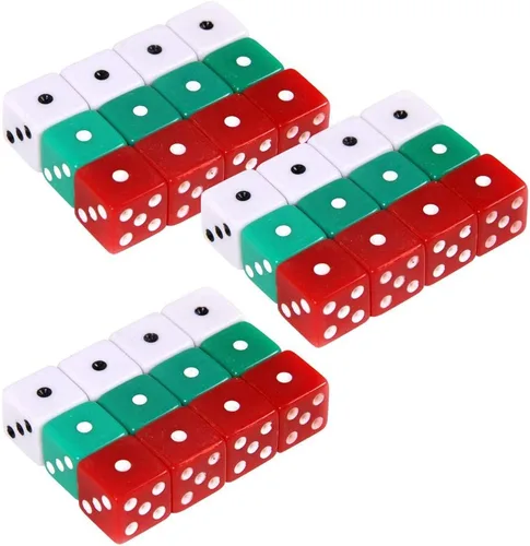Miniatura 3 de hand2mind Dados de puntos rojos, verdes y blancos (juego de 144)