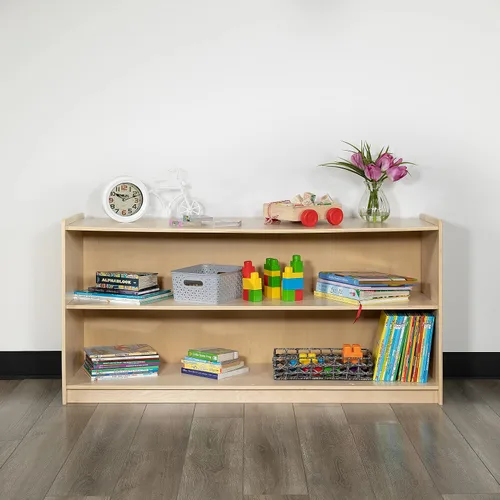 Miniatura 5 de Flash Furniture Hercules - Armario de madera de 2 secciones para el aula escolar para uso comercial o doméstico, seguro, diseño apto para niños, 24