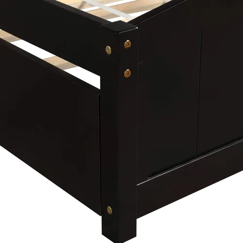 Miniatura 4 de Harper & Bright Designs Base de cama individual con plataforma nido para niños, cama individual con cama nido extraíble de madera maciza