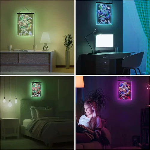 Miniatura 4 de ADVPRO Dragón chino en la nube palabra tricolor LED neón signo verde y rojo y amarillo 7.9 x 12.6 pulgadas st9s23-i3225-gry