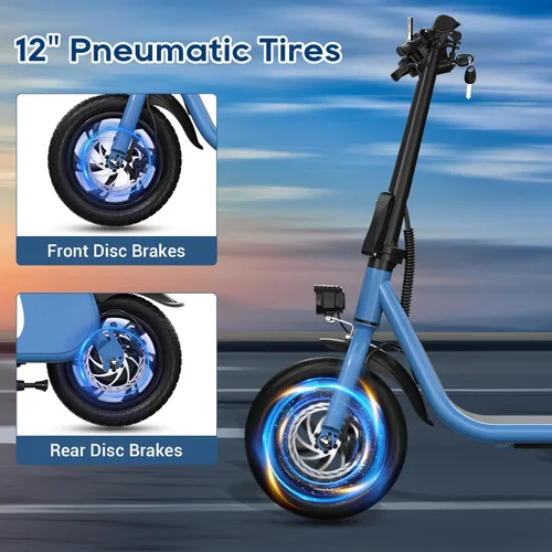 Miniatura 4 de RIDWIND Electric Scooter with Seat for Adults, 450W Motor Foldable E Scooter for Adults with LCD Display,15.5MPH, 20 Miles Range, Max Load 265LB