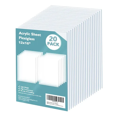 Miniatura 67 de Egofine Láminas de Plexiglás Láminas de Acrílico Paquete de 12 de 8.5x11'' 0.04 de Grosor Plástico Transparente Fundido Cristal Plexi Transparente