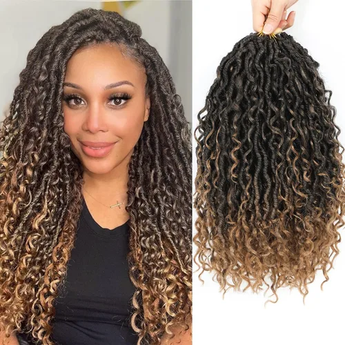 Miniatura 18 de Goddess Locs - Cabello de ganchillo de 12 pulgadas, 7 paquetes de rastas cortas de pelo sintético de ganchillo suave, trenzas de ganchillo