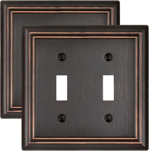 Miniatura 30 de Cubiertas de Enchufe Decorador Doble, Placas de Pared de Bronce Envejecido para Interruptor de Regulador, Enchufe GFCI y Receptáculo, Placas