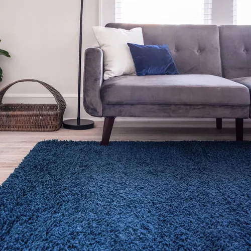 Miniatura 12 de Unique Loom Solid Shag Collection - Alfombra rectangular de 5 pies 1 pulgada x 8 pies, azul zafiro/azul marino Zafiro Azul/Azul Marino