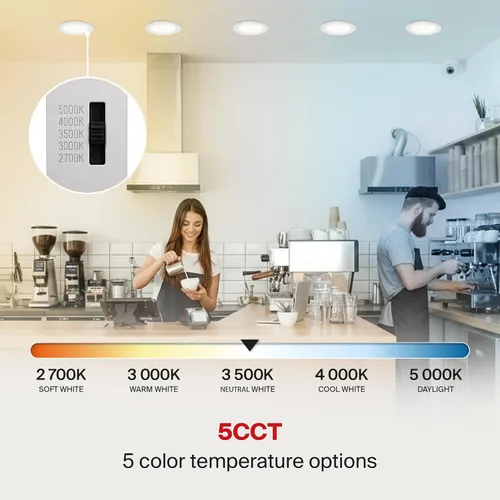 Miniatura 6 de ASD Luz empotrable con clasificación de fuego de 4 pulgadas, 5 colores 2700 K/3000 K/3500 K/4000 K/5000 K, 840 lúmenes, clasificación de fuego de 2