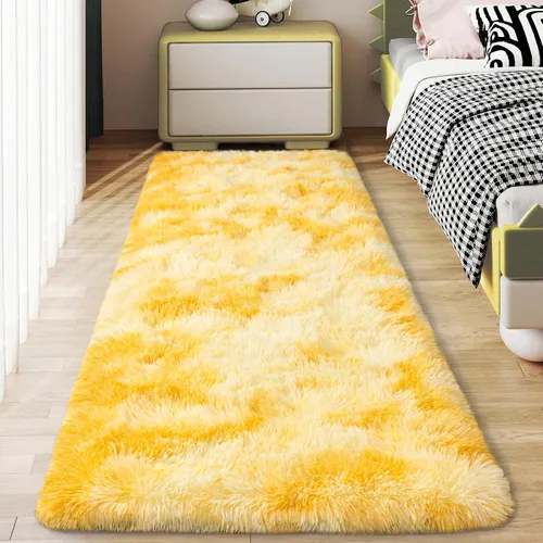 Miniatura 11 de Alfombras suaves para pasillos de dormitorio, nuevas, con parte inferior antideslizante mejorada, de 2 x 3, alfombra esponjosa y peluda verde