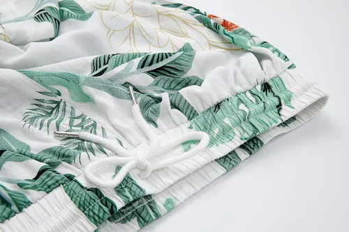 Miniatura 5 de Atwfo Conjunto de camisa hawaiana y pantalón corto para hombre, conjunto de 2 piezas para vacaciones, casual, con botones, playa, trajes florales