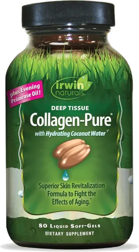 Irwin Naturals Colágeno de tejido profundo puro, 80 cápsulas blandas líquidas, nutrición intensa para la piel, 2,000 mg de colágeno hidrolizado, 16