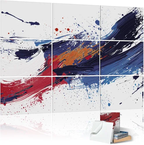Miniatura 15 de Paquete de 9 paneles acústicos de arte para pared, paneles absorbentes de sonido de 48 x 36 pulgadas, paneles decorativos de amortiguación