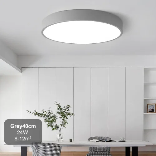 Miniatura 2 de Led Ceiling Lamp - Remote Control Light Fixture, Grey, 16" 24w Flush Mount, Suitable for Bedroom, Hallway, Balcony, Office, Bathroom - 3000k-6000k