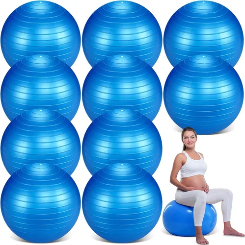 Miniatura 9 de Hungdao Paquete de 6 pelotas de ejercicio inflables a granel para embarazo y entrenamiento, pelota de pilates de 22 pulgadas para yoga