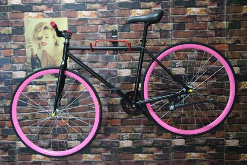 Miniatura 4 de Dirza Soporte de pared para bicicleta, paquete de 2 unidades, plegable, para almacenamiento de bicicletas, horizontal, gancho para garaje, cobertizo