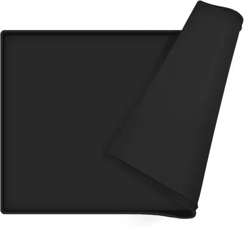 Miniatura 14 de Tapete de comida para perros, bandeja de comida impermeable de silicona, mantel individual antideslizante para mascotas, borde elevado de 0.6