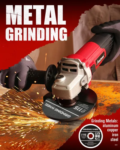 Miniatura 4 de AVID POWER Amoladora angular de 4-1/2 pulgadas, amoladora eléctrica de 750 W, 6.5 amperios, 11500 RPM, con muelas, mango auxiliar, llave para moler