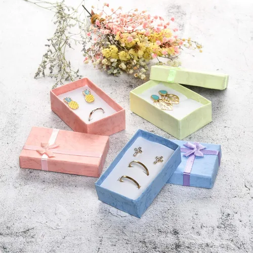 Miniatura 7 de AQUEENLY Cajas de regalo de joyería, paquete de 24 cajas de joyería de cartón a granel para collares, anillos, pulseras, aretes, cajas de joyería