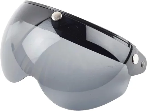 Miniatura 2 de VCOROS Casco universal para motocicleta, estilo piloto retro, estándar, con 3 botones a presión, visera abatible y abierta, protector de media cara