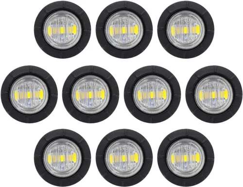 Miniatura 13 de TMH 60 piezas de 3/4 pulgadas 20 ámbar + 20 rojas + 20 blancas luz 3 LED marcadores de separación luces indicadoras de marcador lateral mini